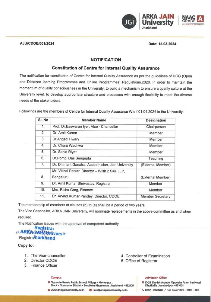 CIQA formation